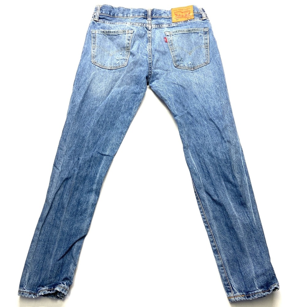 Levi's 511 Skinny Jeans Men W33 X L30 Blue Denim 5-Pocket Design Distressed